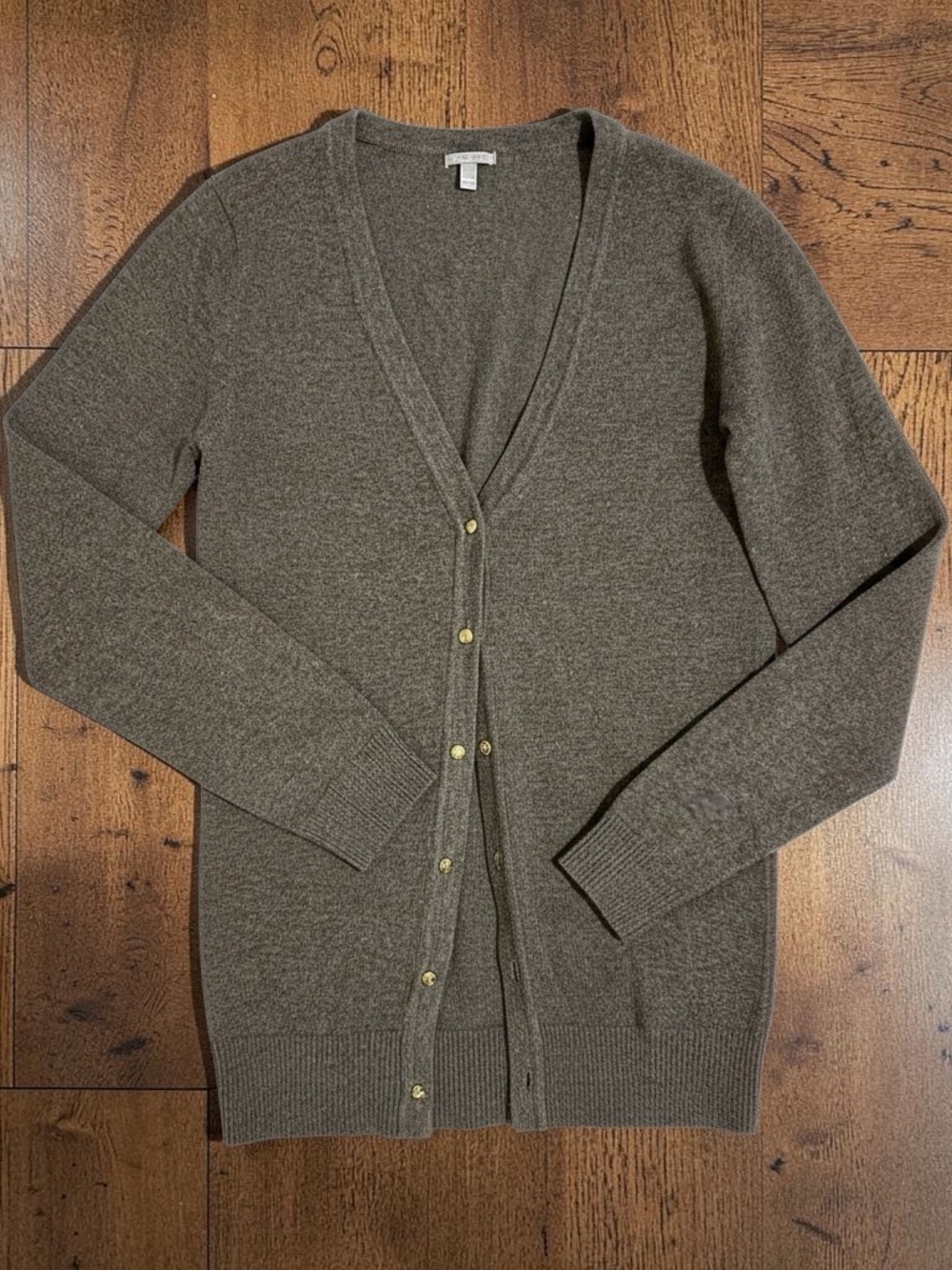 Charlotte Russe Olive-Brown V-Neck Button Cardigan